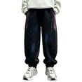 thumbnail image 2 of Bixock Kids Boys Sweatpants High Waist Joggers with Pockets Kids Solid Color Loose Casual Trousers Comfortable Sport Activewear Boys Clothings Size 7-8Years, 2 of 6