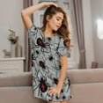 thumbnail image 3 of Kdxio Spiders Pattern Womens Short Sleeve Sleepshirt Scoopneck Cute Nightdress Ruffle Comfy Nightgown, 3 of 6