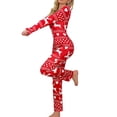 thumbnail image 2 of Seyurigaoka Christmas Jumpsuit for Women Button Long Sleeve Bodycon Romper Cartoon Snowflake / Elk Home Jumpsuit Pajamas Party Wear, 2 of 7