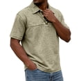 thumbnail image 2 of Men's Summer Polo Shirts Short Sleeve Casual Golf Tennis Work Collar Shirt (Khaki,2XL), 2 of 5
