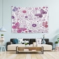 thumbnail image 5 of Pink Butterfly Tapestry Wall Hanging Tapestries Happy Colorful Hippie Psychedelic Art Polyester Carpet Wall Decorative for Living Room Bedroom 60x51inch, 5 of 7