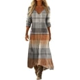 thumbnail image 2 of Heisall Robe Maxi Bohème à Smocks à Manches Longues pour Femme, Été, Décontractée, Ample, Florale, Plage, Vacances, avec Poches, 2 of 4