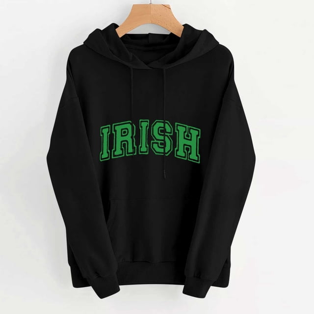 Pantalons pour Femmes Imprimé Saint-Patrick Décontracté Manches Longues Sweat à Capuche Ample Saint-Patrick