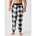 thumbnail image 4 of Men Buffalo Plaid Print Drawstring Waist Pajama Pants, 4 of 5