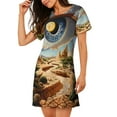 thumbnail image 2 of Pofeuu Surreal Desert Eye Landscape Print Women's Loose Fit Short Sleeve Nightgown, Comfortable Sleep Dress for Women, Casual Lounge Sleepwear, Soft Cotton Sleep Dress, 2 of 6