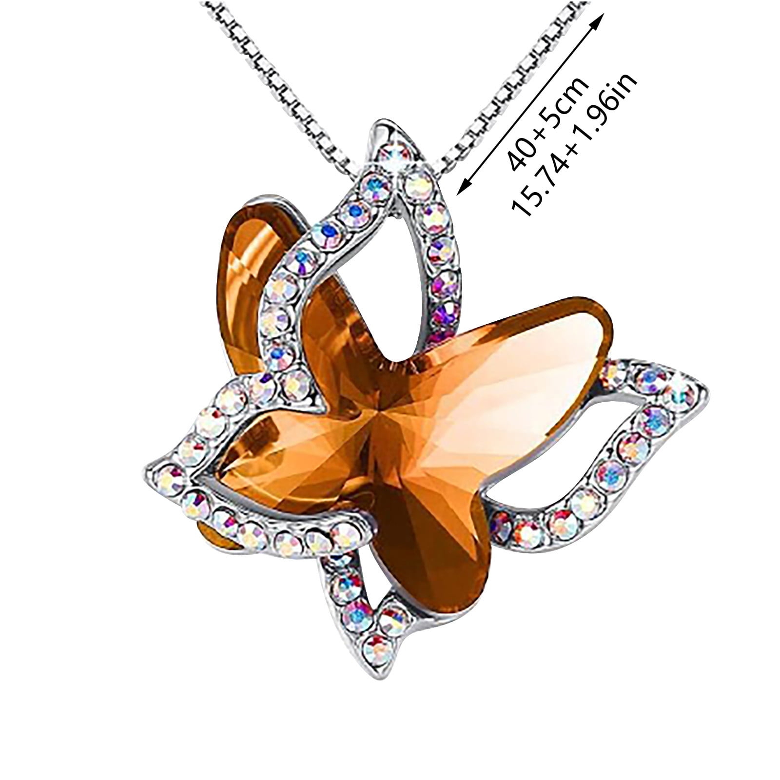 Swarovski Butterfly Crystal Studded Gold Tone Pendant Necklace Swarovski |  TLC
