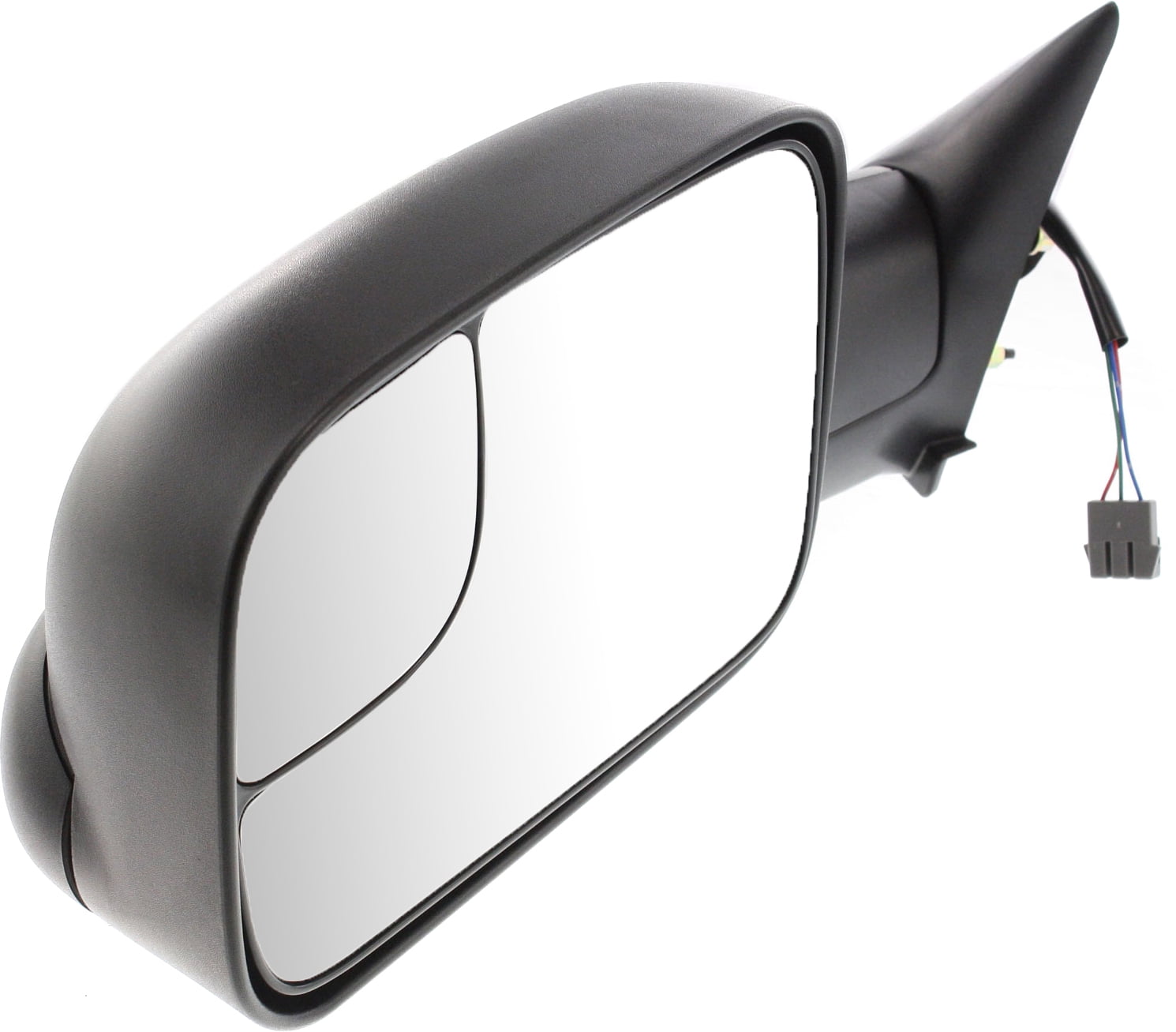Towing Mirror Compatible With 1994-1997 Dodge Ram 3500 2500 Left Driver Side w/ Blind Spot Corner Glass Textured Black Kool-Vue