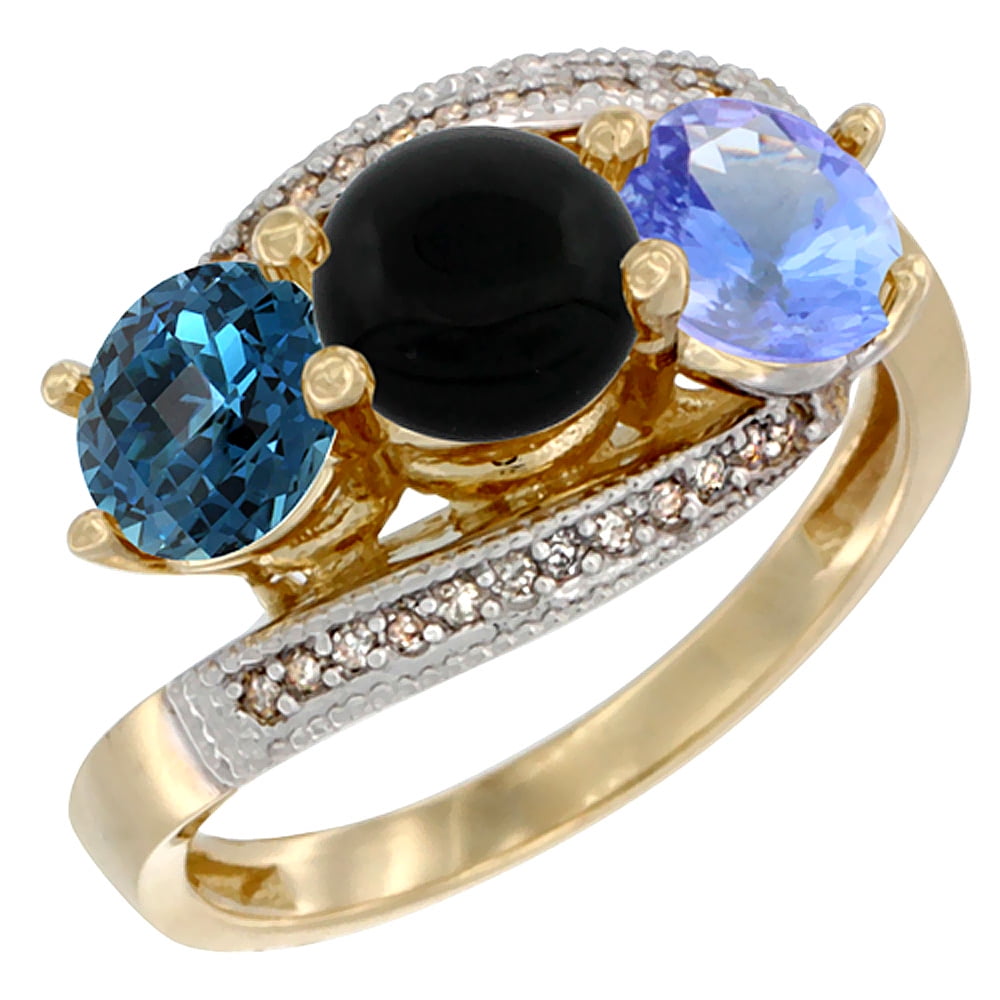 Gabriella Gold 14k Yellow Gold Natural London Blue Topaz Black Onyx Tanzanite 3 Stone Ring Round 6mm Diamond Accent Size 8 5 Walmart Com Walmart Com Gabriella Gold 14k Yellow Gold Natural London Blue Topaz Black Onyx Tanzanite 3 Stone Ring Round 6mm Diamond Accent Size 8 5 Walmart Com Walmart Com