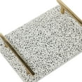 thumbnail image 4 of DecMode 16", 13"W Stoneware Glam Tray, White, 2 - Pieces, 4 of 7