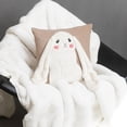 thumbnail image 5 of JWH Trendy Easter Rabbit Throw Pillow Cover Decorative Faux Fur Bunny Pillow Case Animal Cushion for Bed Living Room Home 18x18 Inches Camel White, 5 of 9