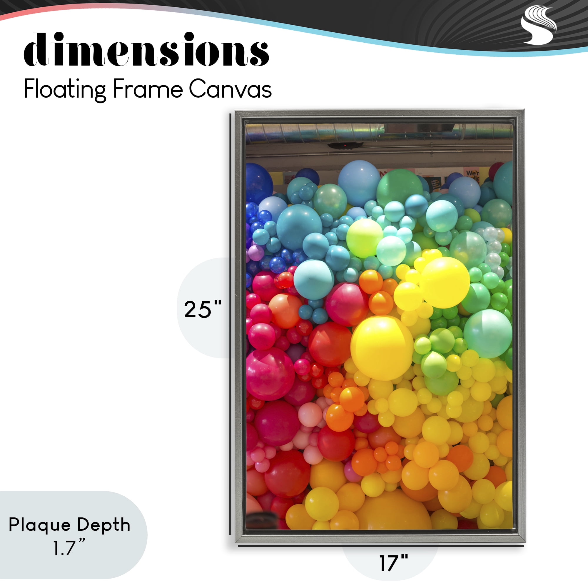 Stupell Industries Lively Colorful Balloons Gray Framed Floater Canvas Wall Art, design by LISH Creative