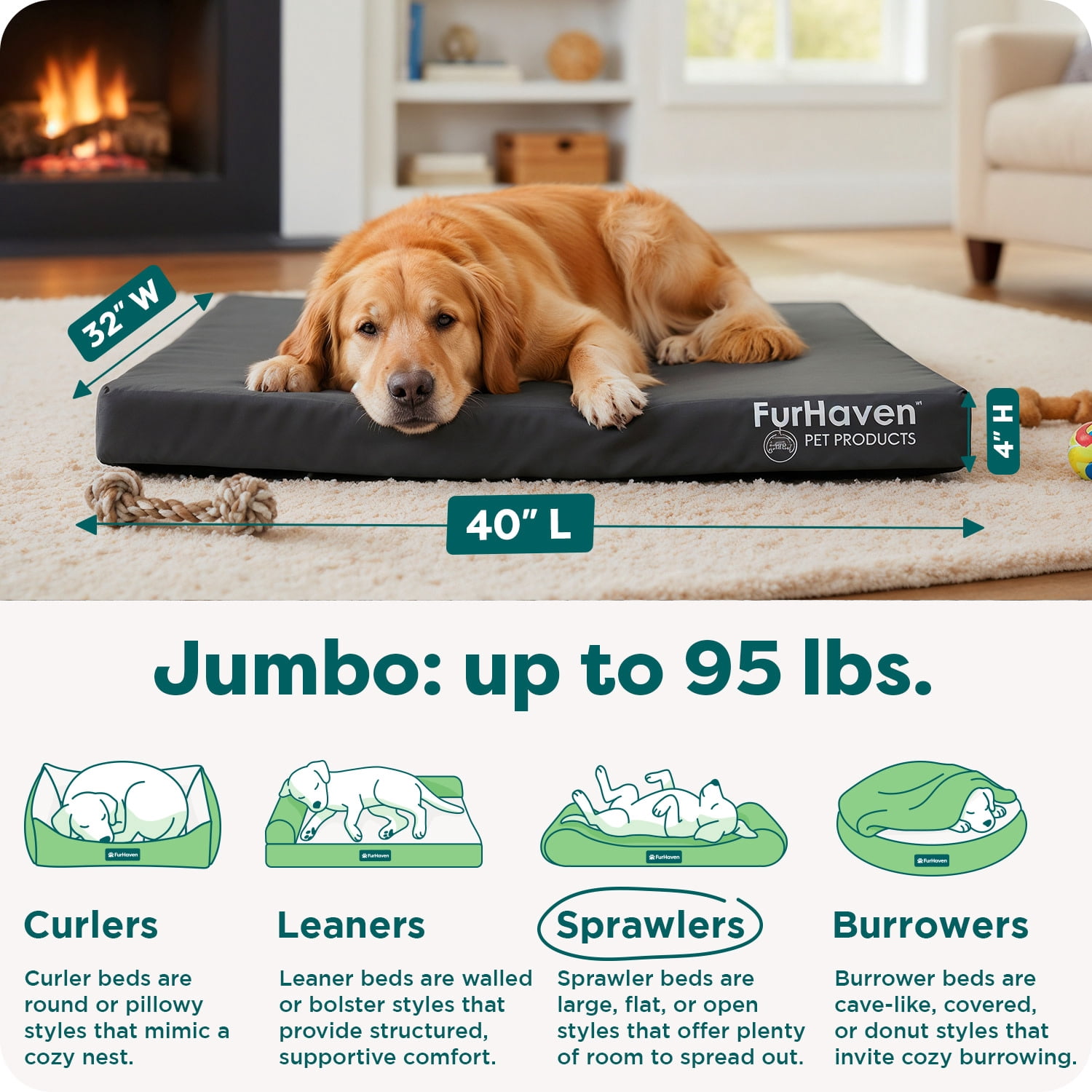 FurHaven Indoor-Outdoor Deluxe Memory Top Mat, Stone Gray, Jumbo, 1 Count
