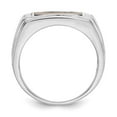 thumbnail image 2 of Solid 14k White Gold Tigers Eye and Diamond Men's Ring Band Size 10.5 (.03 cttw.), 2 of 6
