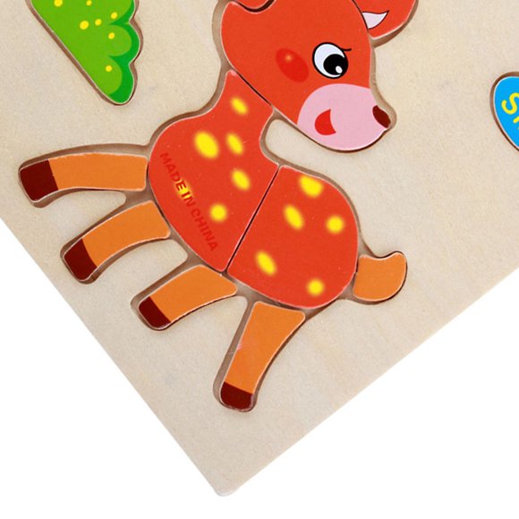 Children 3D Assemble Toy Kids Educational Intelligence Wooden Cartoon Design Assemble Toy Plane Animal Type 2