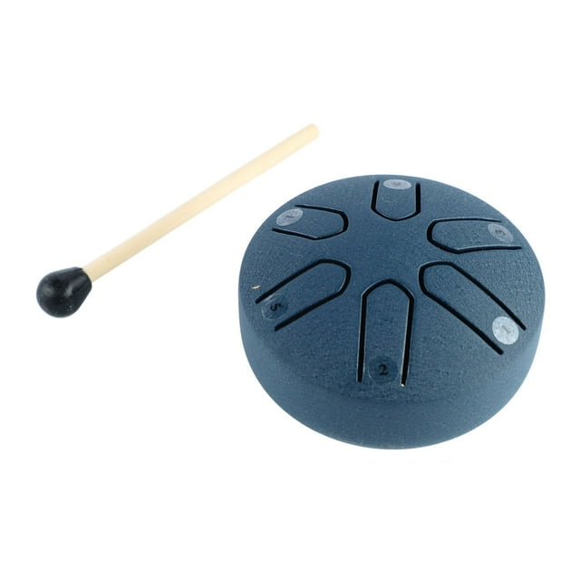 Handpan Drum Professional Mini 6 Note Worry Free Tongue Drum Instrumento de percusión con baqueta Azul Marino