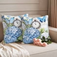 thumbnail image 2 of Blue Hydrangea Floral Outdoor Waterproof Pillow Covers, Spring Retro Butterfly Botanical Decorative Square Throw Pillowcase Sofa Cushion Sham for Patio/Couch/Chair, 16"x16" 2 Pack, 2 of 8