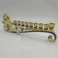 thumbnail image 4 of candeliere de 9 Menorah strass de cristal Bejeweled pintado a flores candelieres, 4 of 9