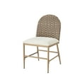 thumbnail image 3 of Christopher Knight Home Farmhouse Dining Chairs, Upholstered Seat with Rattan Backrest, Iron Frame, Brown+Beige, Set of 2, 3 of 10