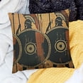 thumbnail image 2 of SHANXI  Ancient Greek Pillowcase Black-Figured Greek Warrior with Spear and Shield 20x20in, 2 of 5
