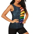 thumbnail image 2 of Lsque Rainbow Sausages On Dark Slate Printed Workout Tank Tops for Women, Athletic Sports Tank Tops, Compression Sleeveless Dry Fit Shirts,Sleeveless Yoga Shirt-XX-Large, 2 of 9