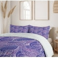 thumbnail image 5 of Ambesonne Floral Duvet Cover Sets, Purple Toned Flower Swirls, 2-King, Blue Violet Lilac, 5 of 6