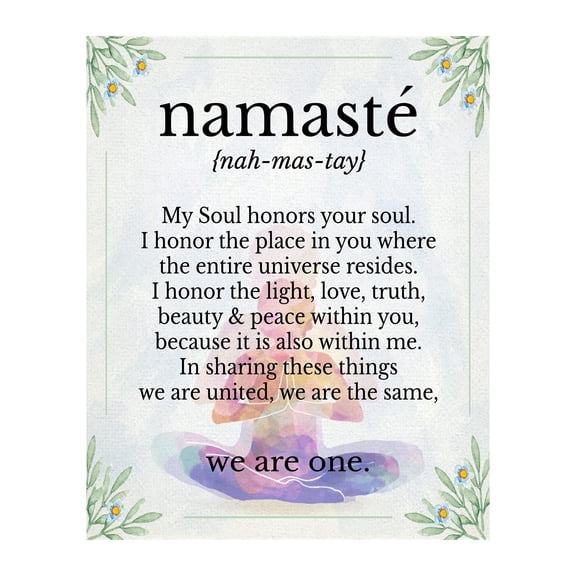 We Are One - Inspirational Wall Decor poster, Flowers And Namaste Inspirational Yoga Wall Art Print Is A Motivational Quotes Photo For Living Room, Home Decor, Office or Room Decor Aesthetic