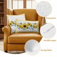 thumbnail image 6 of Yellow Sunflowers Floral Outdoor Pillow Covers Pack of 2 Pastoral Wildflowers Leaf Yellow Plaid Waterproof Throw Pillow Covers Decorative Cushion Cases for Patio Garden Tent Balcony Couch 18x18 inch, 6 of 9