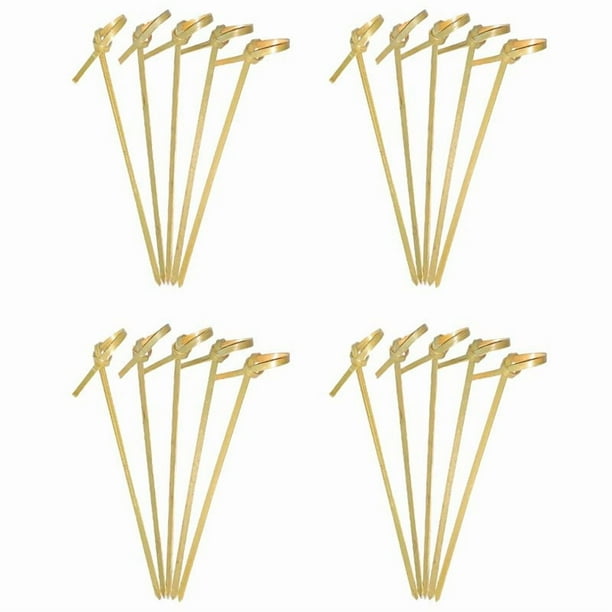 1200 Piezas Selecciones de Cóctel de Bambú Palillos de Cóctel Palillos de Bambú Palillos de Dientes para Aperitivos 4 Pulgadas