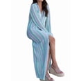 thumbnail image 3 of Womens Crochet Bell Long Sleeve V Neck Loose Maxi Dress Boho Eyelet Long Sundresses with Slit S, 3 of 9