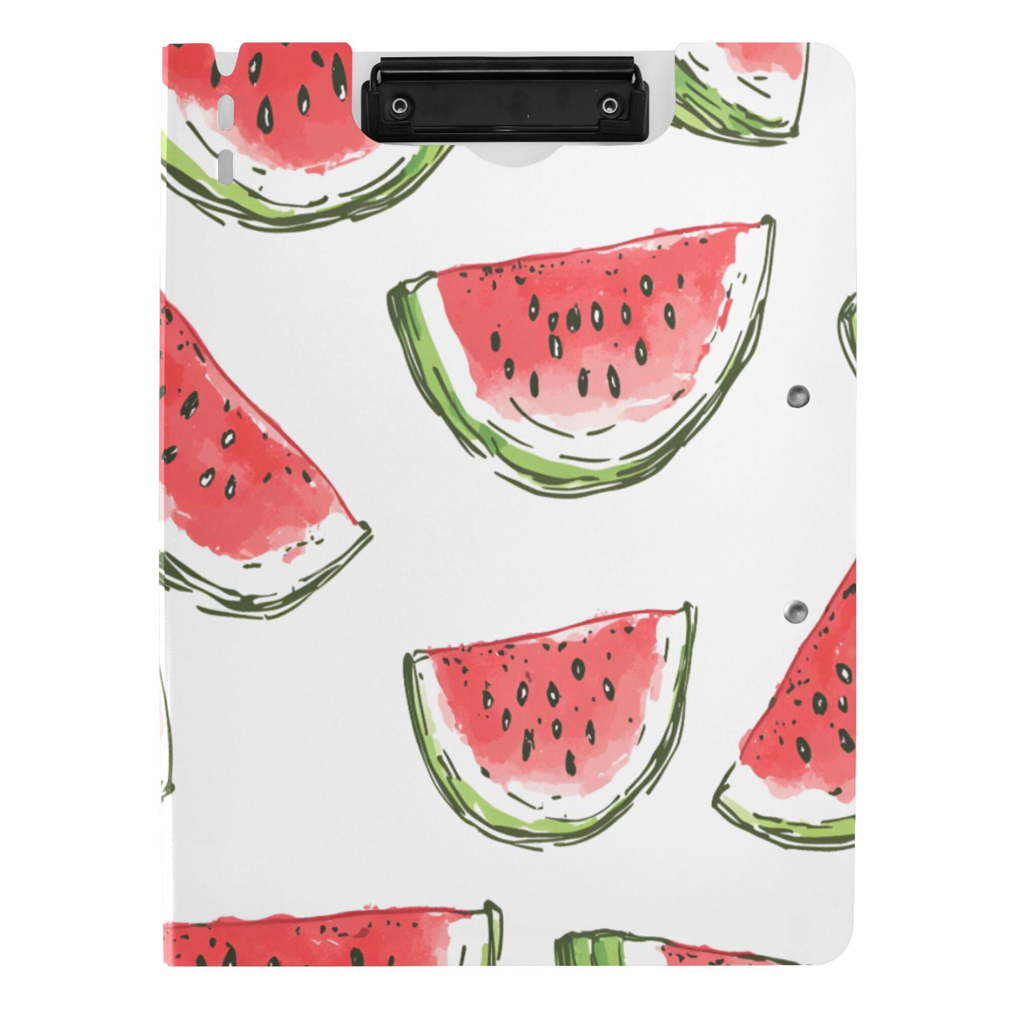FORMRS A4 Clipboard Folder with Pen Holder Horizontal Foldable School Office Binder, Watermelon Pattern