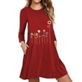 thumbnail image 1 of REDHOTYPE Nouvelle Robe Maxi Imprimée Ample à Manches Longues Col Rond Robe Maxi Décontractée de Rue avec Poches Florale Boho Robe Simple Mode Moderne Grande Taille Jupe pour Femmes, 1 of 3