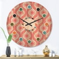 thumbnail image 2 of Designart 'Drop Design Retro I' Mid-Century Modern Wood Wall Clock, 2 of 5