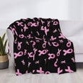 thumbnail image 3 of Disketp Breast Cancer Awareness Flannel Blankets - Thick and Warm Blanket for Winter, Soft Fuzzy Plush King Blanket for All Seasons40"x30", 3 of 6