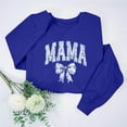 thumbnail image 2 of Penkiiy Women Long Sleeve Mama Sweatshirts Round Neck Pullover Loose Lightweight Blouse Tops S Blue, 2 of 7