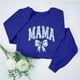 thumbnail image 2 of Penkiiy Mujeres de manga larga Mama Sudaderas de cuello redondo Suéter suelto blusa ligera Tops L Azul, 2 of 7