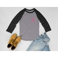 thumbnail image 5 of Breast Cancer Awareness Small Pink Ribbon 3/4 Women Sleeve Baseball Jersey Shirt Large black/white, 5 of 5