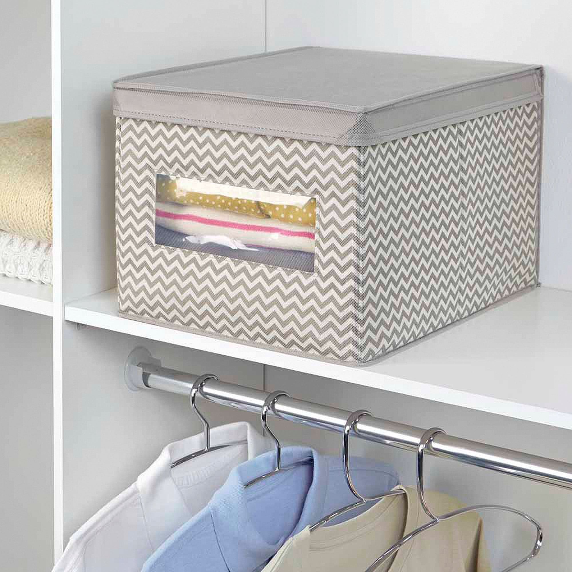 InterDesign Chevron Fabric Closet Dresser Drawer Storage Organizer, Box for Clothing,... by INTERDESIGN