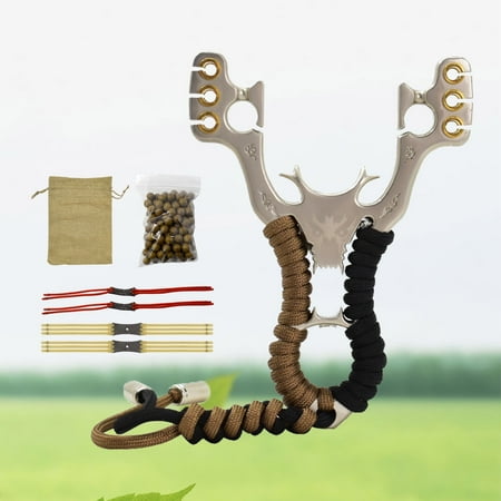 Clianle Alloy Hunting Slingshot Professional Shooting Slingshot Rubber Band Mud Ball