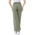 thumbnail image 3 of Jeans de pierna ancha para mujer INSPIRE CHIC con cintura elástica y cordón, pantalones de mezclilla casuales con bolsillos, verde ejército XS, 3 of 6