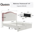 thumbnail image 2 of LUXOAK LED Queen Bed Frames with Storage Drawer, Upholstered Platform Bed with Adjustable Headboard, No Box Spring Needed, Easy Assembly,Pink, 2 of 7