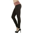thumbnail image 4 of ToBeInStyle Women's Fleece Lined Leggings with High-Waist Leopard Band, 4 of 5
