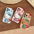 thumbnail image 4 of 3D Cute Kitty Cat Cartoon Silicone Girly Phone Case Shockproof Protective Cover for iPhone 6 7 8 Plus X XS XR 11 12 13 14 15 16 Plus 17 Pro Max for Samsung Galaxy A14 A15 A16, 4 of 7