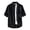 A-Black624, variant on XIAONU Womens Pocketed Linen Blend Shirt Elbow Sleeves Stand Collar Button Down Top Breathable Casual Vacation Shirts