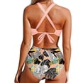 thumbnail image 4 of Aoochasliy Swimsuit Clothes Women Front Cross Cutout One-Piece Swimsuits Swimwear Tankini Monokini Beachwear, 4 of 5