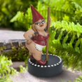 thumbnail image 4 of Divertida mujer bailando gnomo, gnomos de jardín de baile en barra, divertida estatua interior al aire libre para el hogar, decoración creativa de figuras, 4 of 5