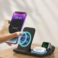 thumbnail image 2 of Estación de Carga Inalámbrica 3 en 1 Soporte de Cargador Rápido de 15W para Auriculares de Reloj de Teléfono, Ios Android Múltiples Dispositivos Diseño Plegable Compatible, 2 of 9
