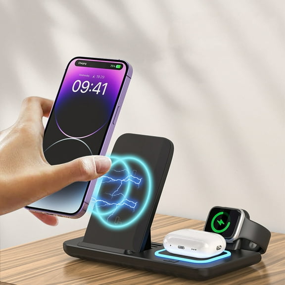 AZXY Wireless Charging Station,Charger Station,Charging Stand,Charging Stations for Multiple Devices at Once,Desk Magnetic Fast Charger Compatible for Watch Phone Apple Android Iphone Samsung