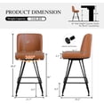 thumbnail image 5 of Counter Height Bar Stools 38.2"H Swivel Bar Stools with Back Modern Velvet Upholstered Bar Chairs Counter Stools with Metal Legs, 5 of 9