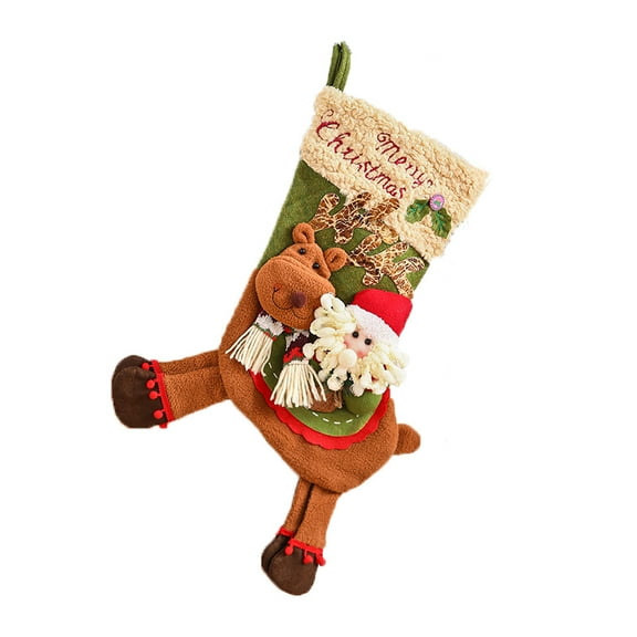 Clearance  Christmas Socks  Santa Claus Christmas Snowman Xmas Tree Holiday Family Party Fireplace Hanging Decorations ﻿