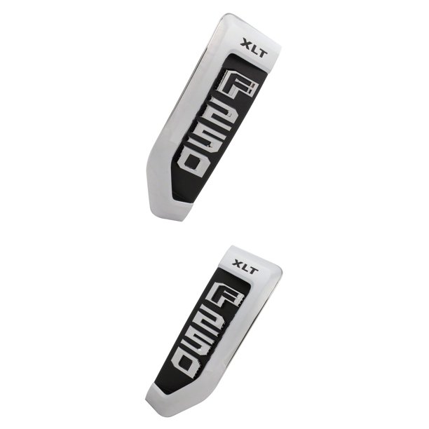2 Emblemas OEM De Salpicaderas Delantero Negros Carbón / Cromo Brillante F-250 Super Duty DE 2017 A 2022 Ford Original